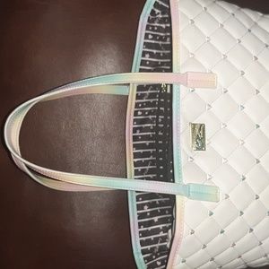 Betsy Johnson large purse / tote, EXCELLENT CONDITION, white& pastels